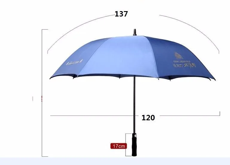 Custom Print Logo Golf Umbrella with Fiberglass Shaft Strong Stick Gift Umbrella for Advertising and Promotions