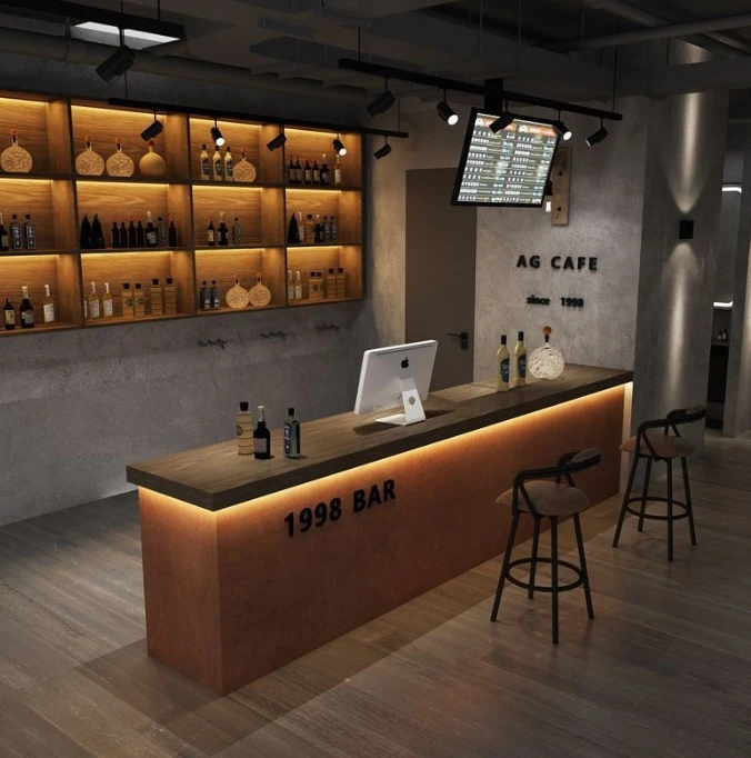 Wholesale Factory Direct Custom Home Wooden Bar Counter For Setting Up Functional Bars Fashionable Wooden Bar Counter