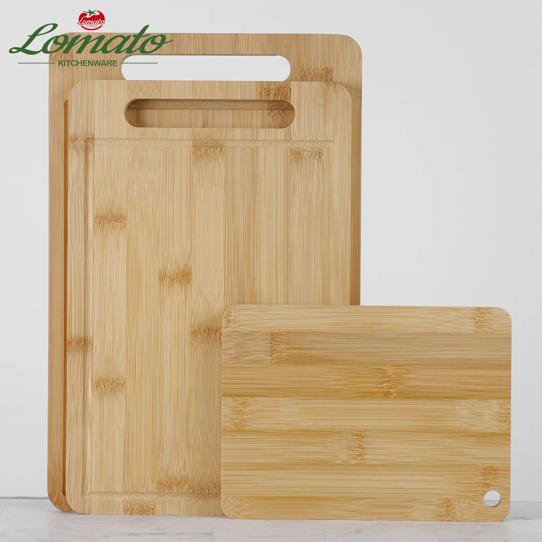 High Quality Natural Material Low MOQ Factory Price Eco Friendly Double Sided  Bamboo Cutting Chopping Board