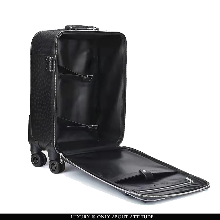Luxury Real Exotic Leather Genuine Ostrich Skin Leather Luggage Suitcase, luxury leather luggage, Suitcase Real Ostrich