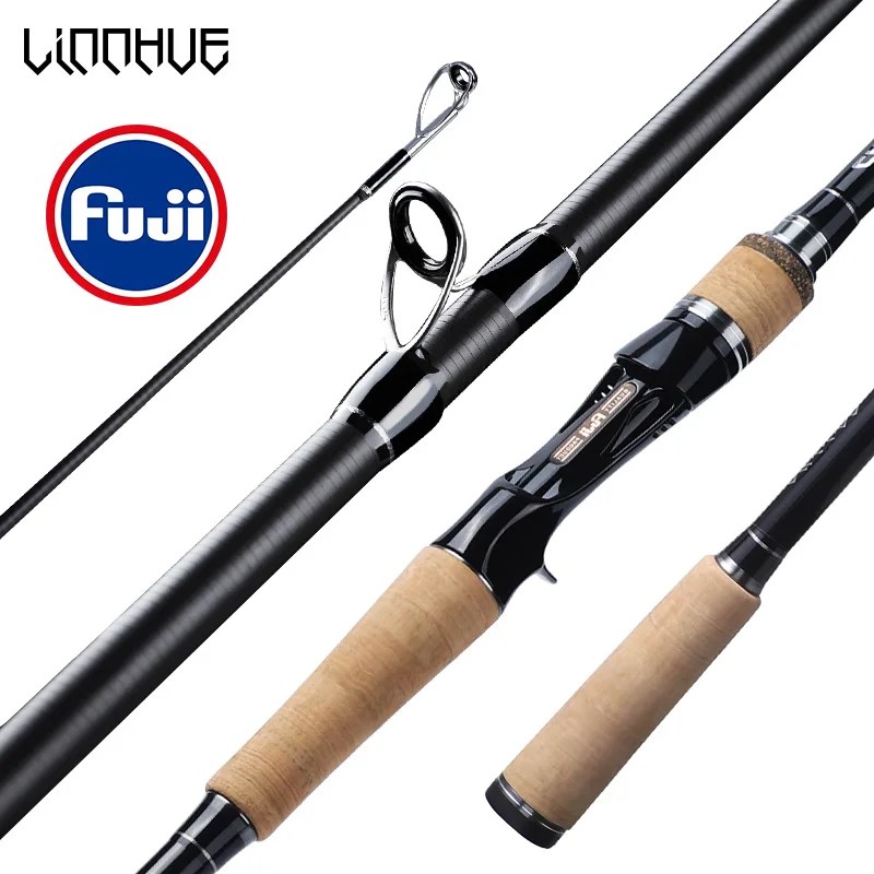 LINNHUE Fishing Rod FUJI GUIDE 2-3 Sections 1.68-2.7m M/L High Carbon Fiber Saltwater Casting Rod Spinning rod for Carp Bass