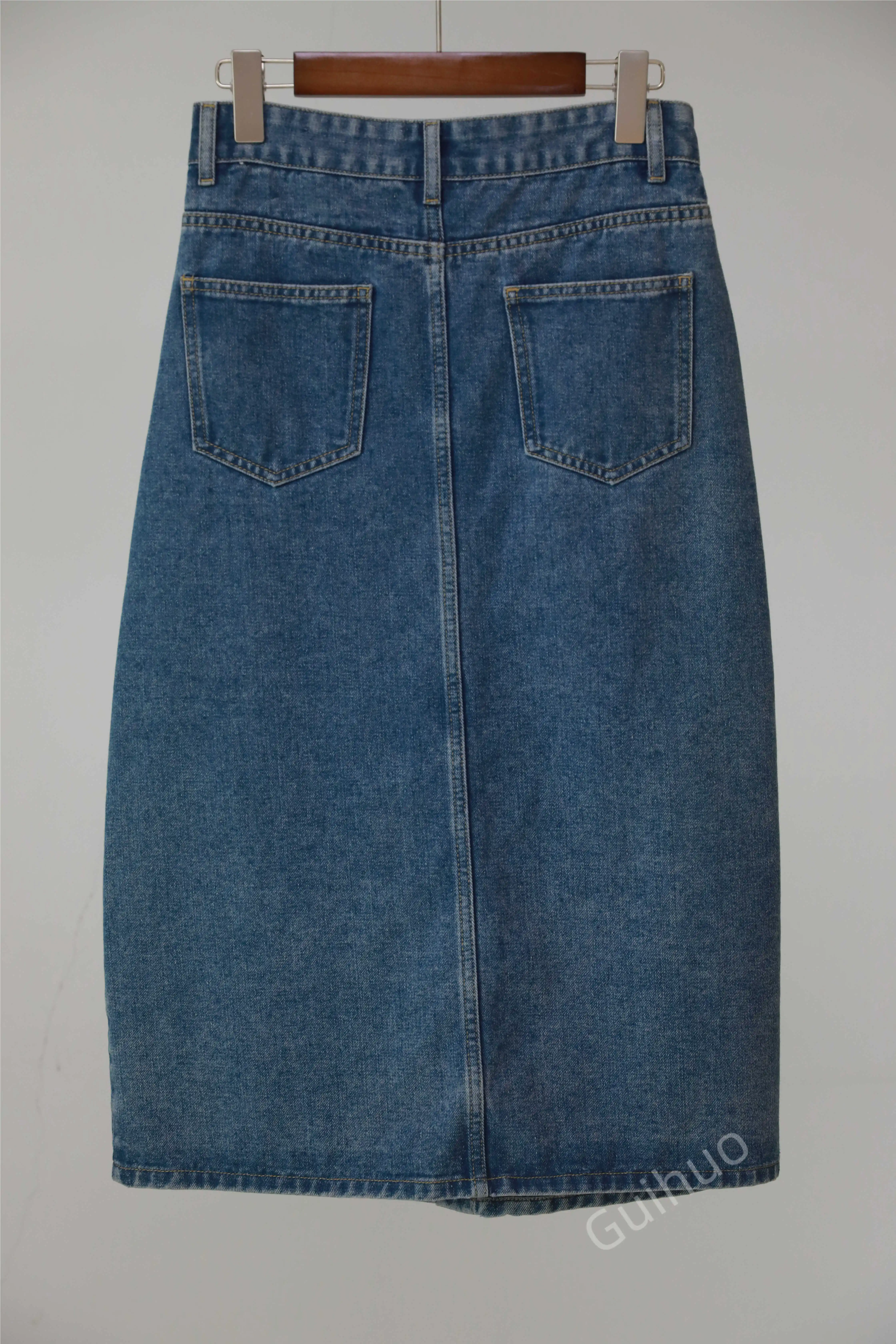 Clothes Women Jeans Denim  Button Design Daily Wear Zipper Fly Casual Hot Selling Long Jeans Skirt For Women