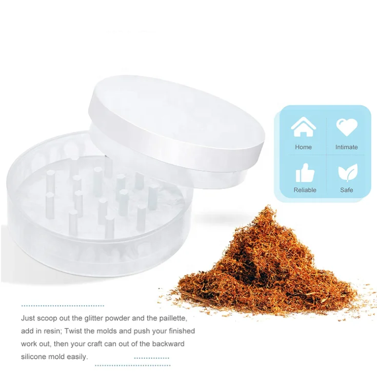 Круглая дробилка для рукоделия «сделай сам», одна пара, измельчитель для трав, специй, силиконовая смола, форма с зубцами, для смолы, литье из эпоксидной смолы