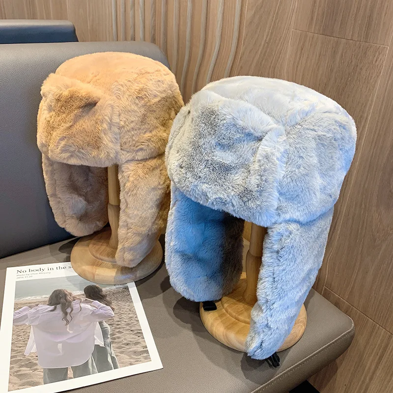 Winter Thickened Warm Beanie Russian Caps Korean Fashion Ushanka Ear flap Pilot Hat Adjustable Unisex Ushanka