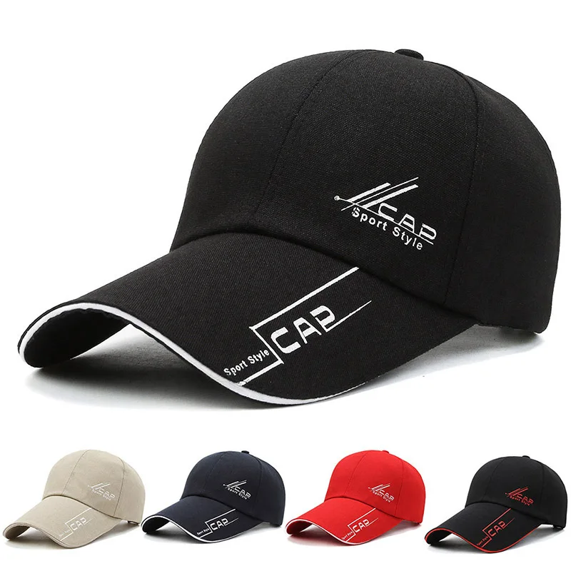 Korean Style Canvas Baseball Hat Spring Autumn Men Women Sun Hats Long-brimmed Fashion Sports Caps