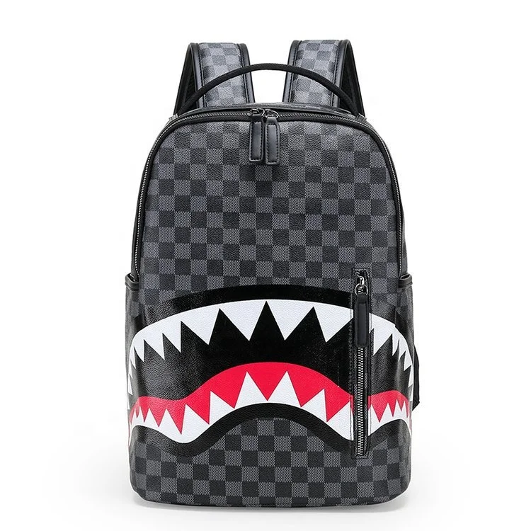 Unisex Fashion Book Bags Custom Print Backpack  For College Students Leather Backpack For Laptop Casual Sports Shark Backpack