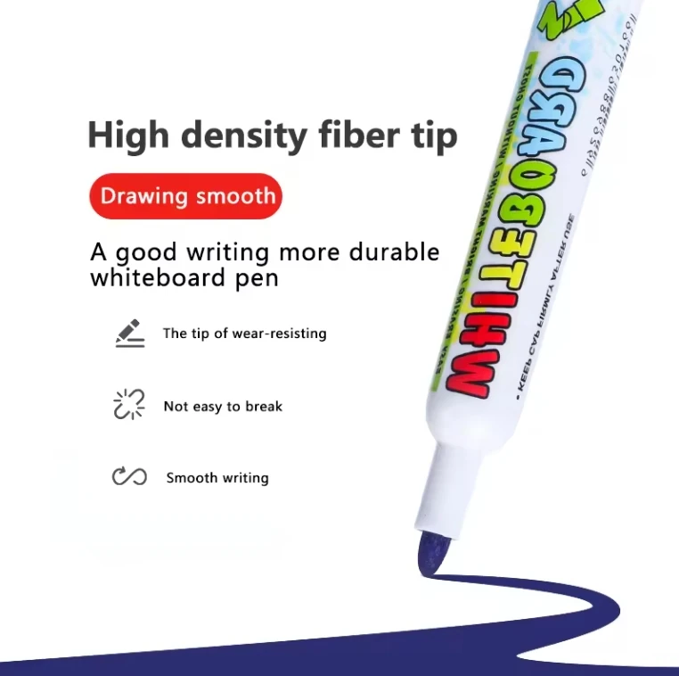 Rotuladores single head washable refillable ink markers dry erase color art pen set water based erasable whiteboard marker