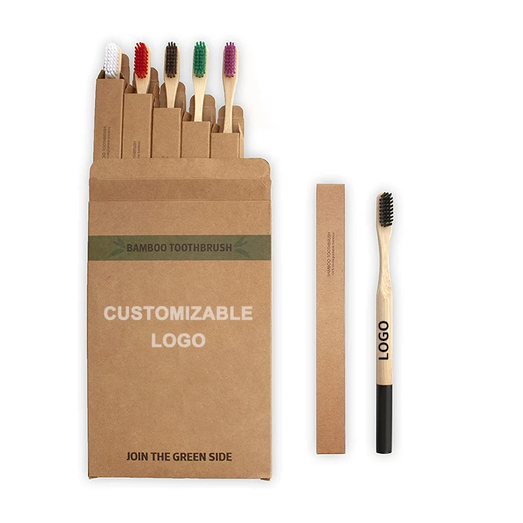 Free Sample Custom Wholesale Biodegradable Eco Friendly Black Soft Bamboo Tooth Brush Charcoal Bambo Bambu Bamboo Toothbrush