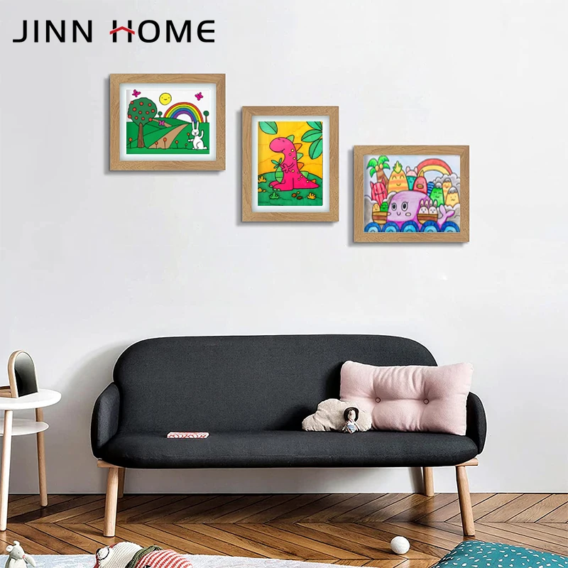Kids Art Frames Box For 10x12.5in Picture Horizontal Or Vertical Display Front Opening Wall Display for Artworks, Kids Drawings