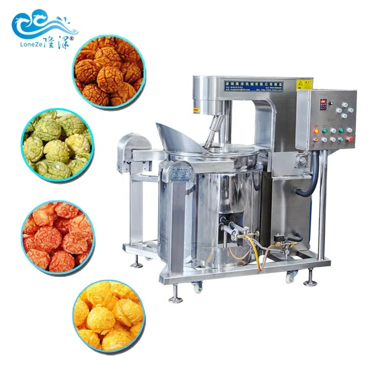 
Big capacity automatic industrial caramel flavored gas / electric popcorn machine commercial popcorn making machine 