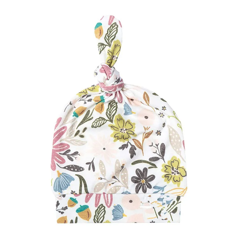 wholesale toddler unisex newborn beanie 100% cotton custom knotted  hat for baby