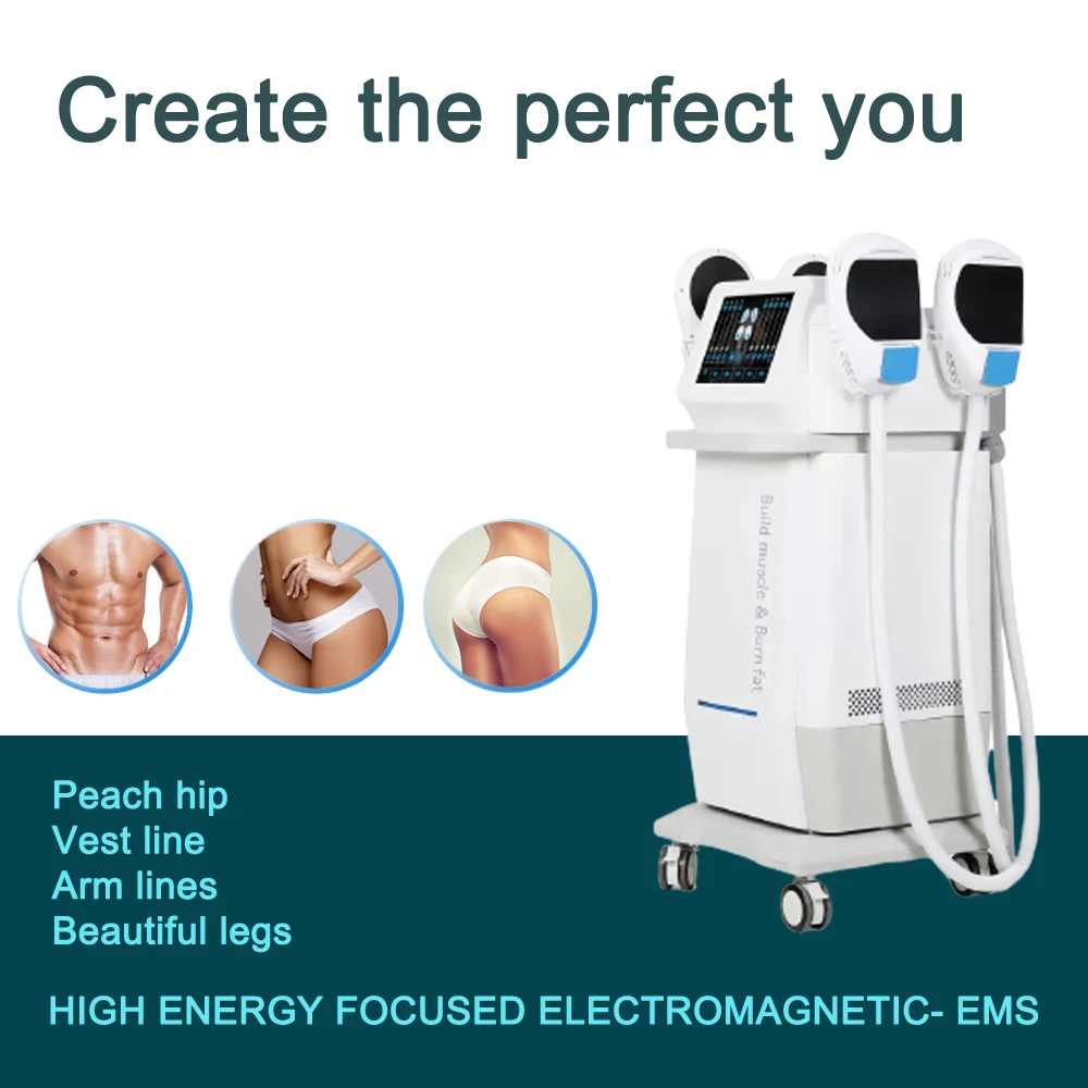 Factory Supply Electromagnetic 4 Handles Ret Body Sculpting Machine Body Shaping Ems Rf Hi-emt Slimming Machine