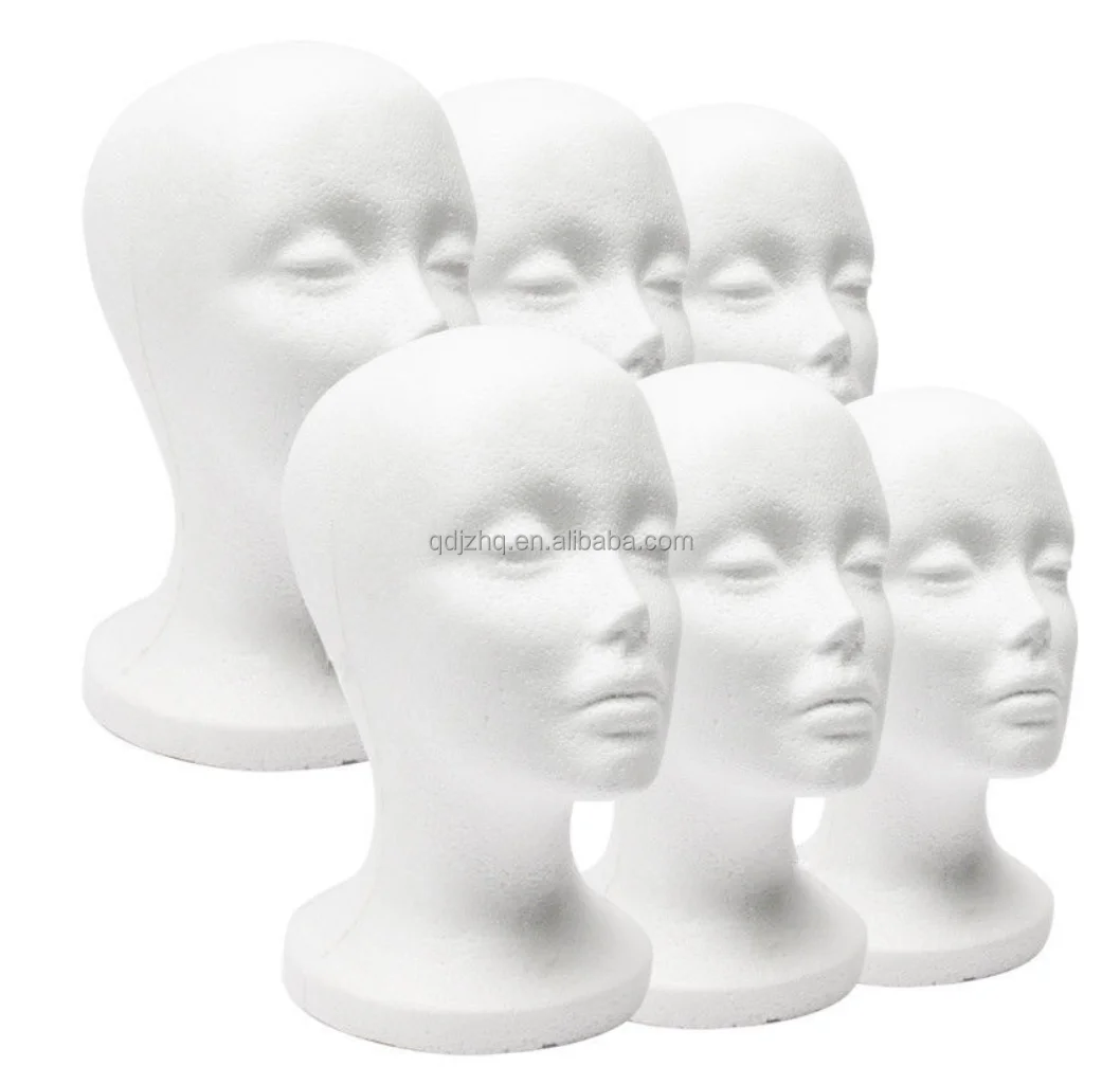 Wholesale styrofoam heads Foam wig head tall female  mannequin wig stand and holder for wig display
