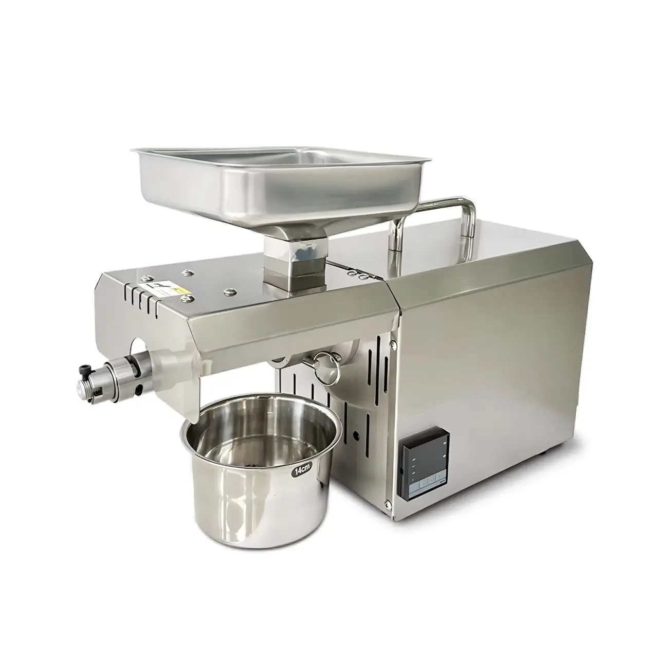 Small Home Mini Oil Press Machine Stainless Steel for Peanut Rapeseed Sunflower Seed Oil with Engine Pump & Gear Core Components