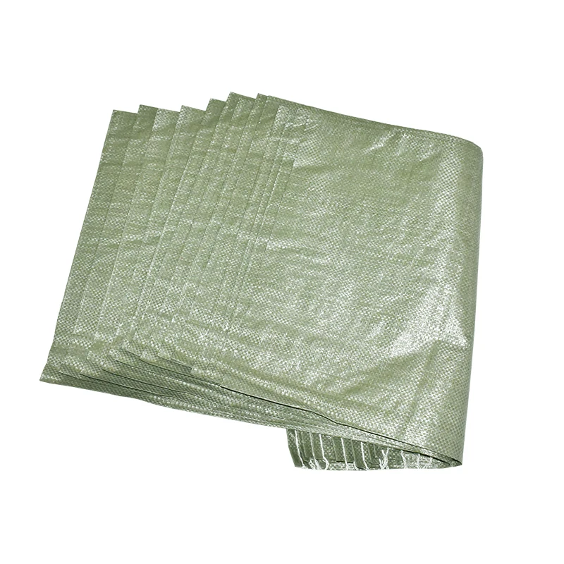 Green polypropylene woven sacks for packing garden garbage