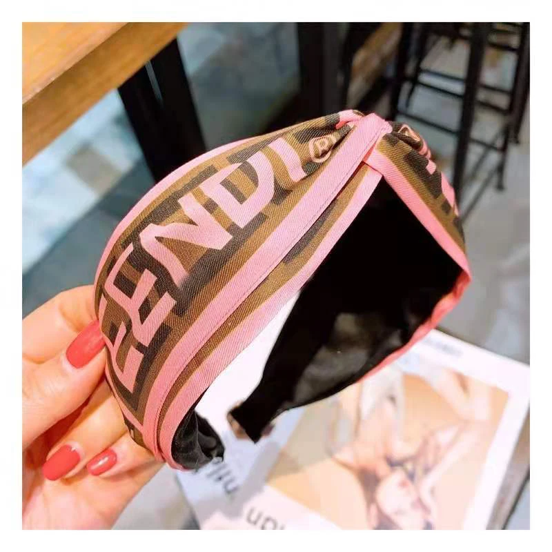 New English ff designer hair band letter crossed wide side non-slip durable hoop bowknot hair hoop jewelry hairbands