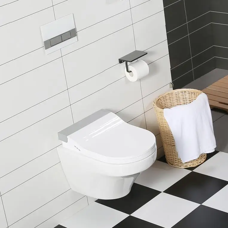 Роскошный безободковый п-ловушка, сантехника, керамический умный настенный туалет с биде