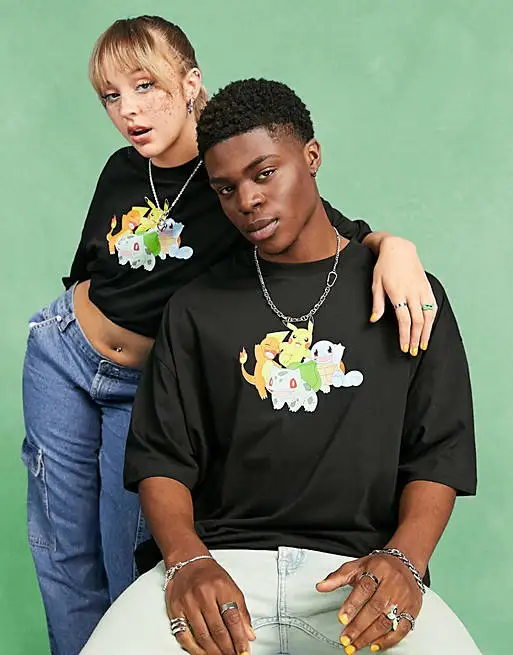 Heavyweight designer tshirt animation clothing character men and women children fashion t shirt character boys and girls t-Shirt