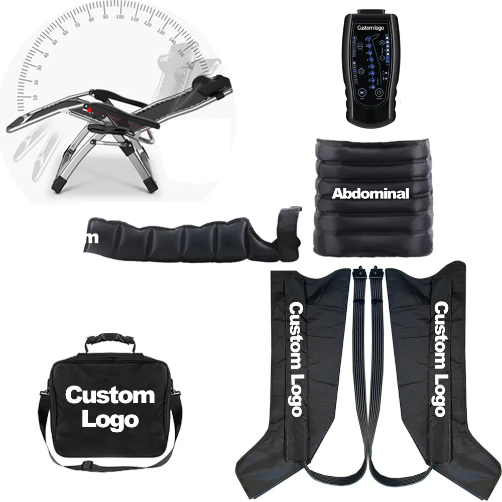 OLED Screen pneumatic 8 chambers leg cold and heat recovery compression sleeves boots air compression botas presoterapi