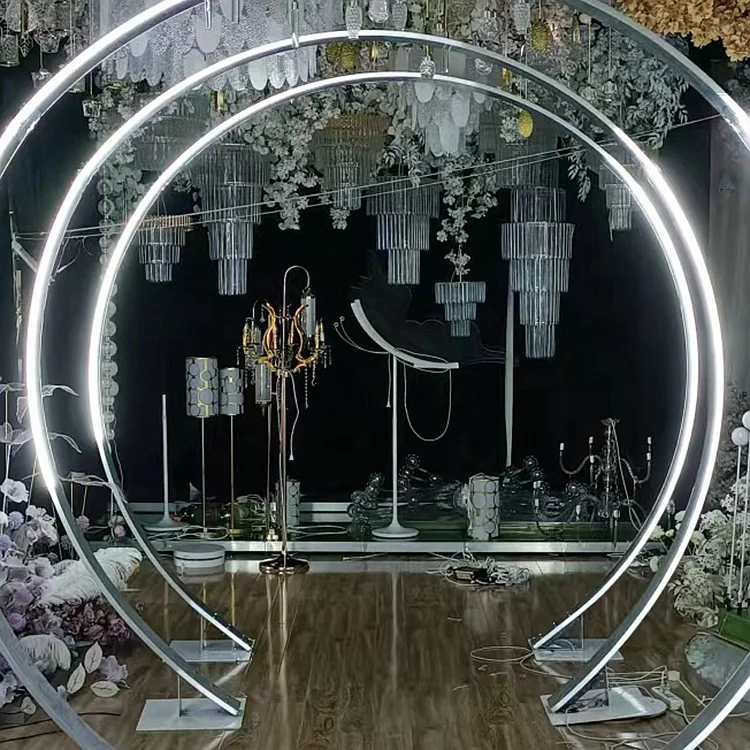 2022 latest double-side LED Water running arch program control outdoor wedding arch, background, stage decoration