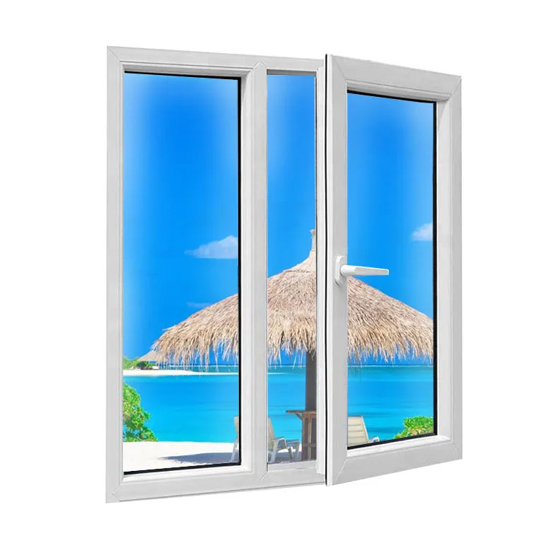 China Leading Manufacture vinyl replacement windows Double Swing PVC Profile Casement window upvc Window and Door