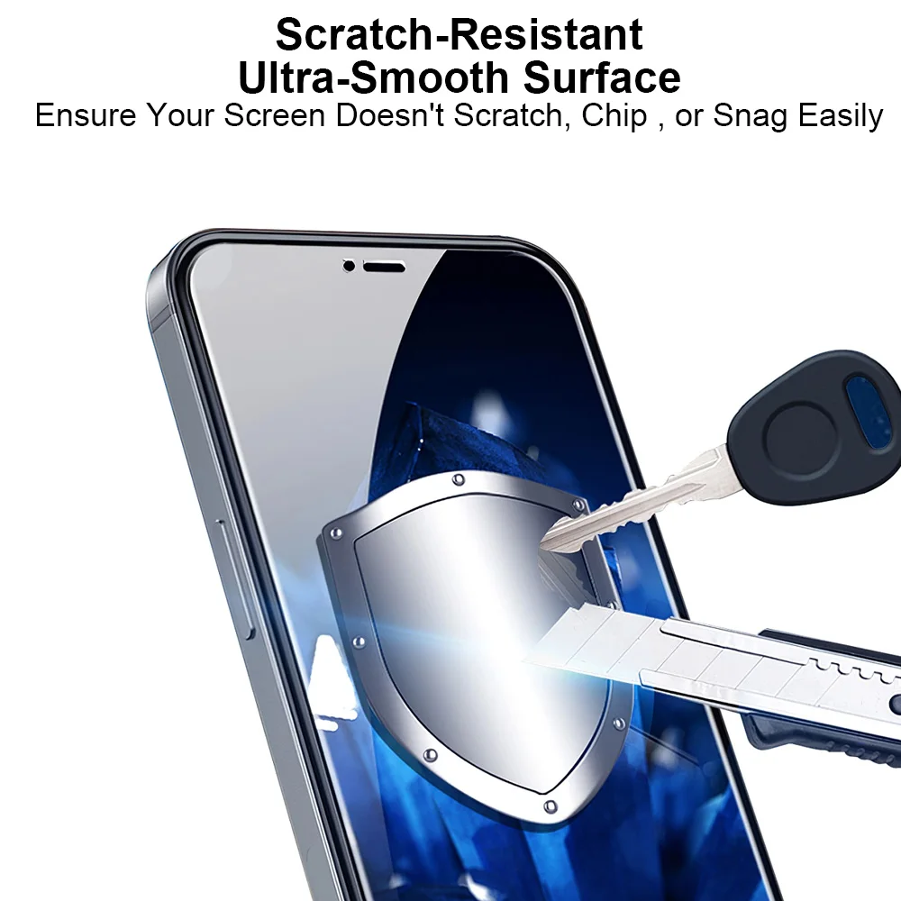 XOWO 3D Full Cover Protective Glass Screen for iPhone 14 13 12, 30 Degree Anti Spy Privacy screen protector