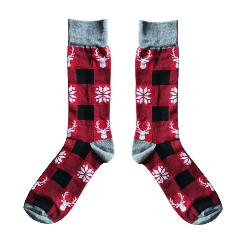 Wholesale christmas socks latest design of winter keep warm happy socks Christmas  stocking dog elk Gingerbread socks