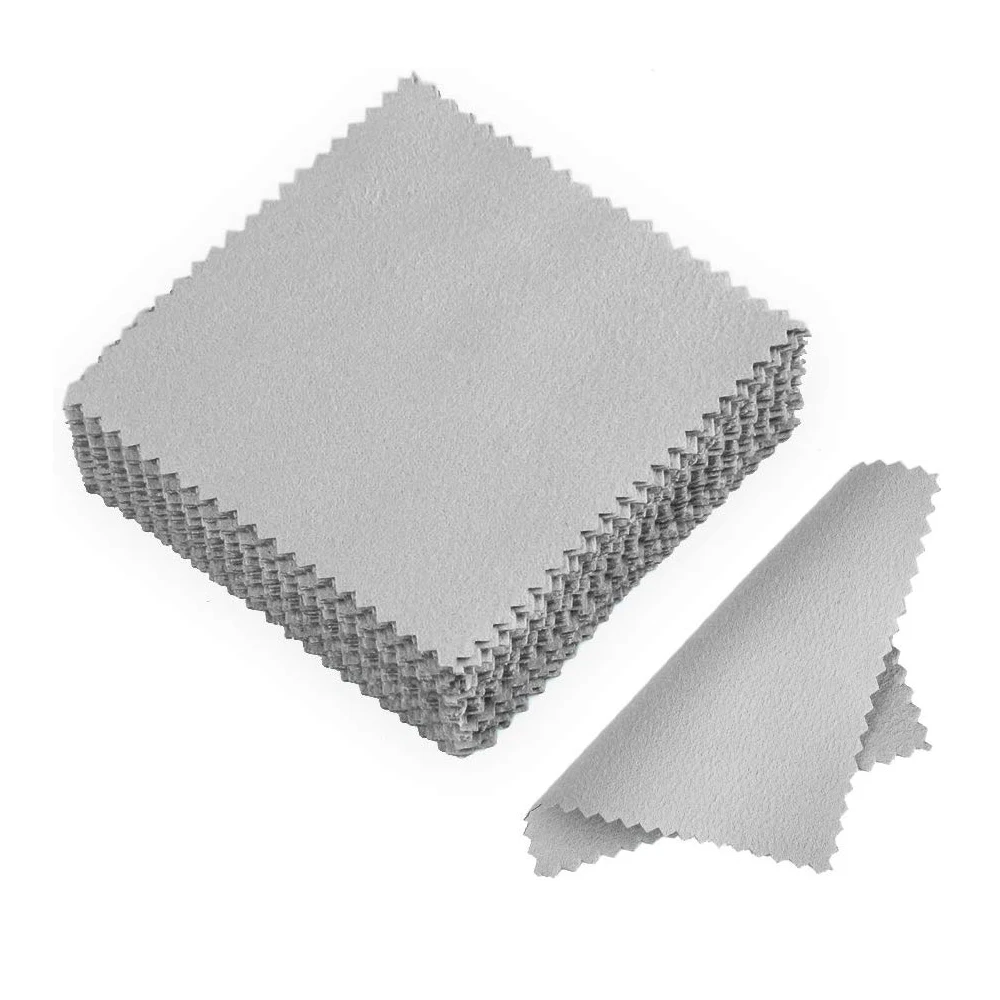 Шелкотрафаретная печать, серебряная полировочная ткань, ткань для очистки ювелирных изделий, двойная с логотипом