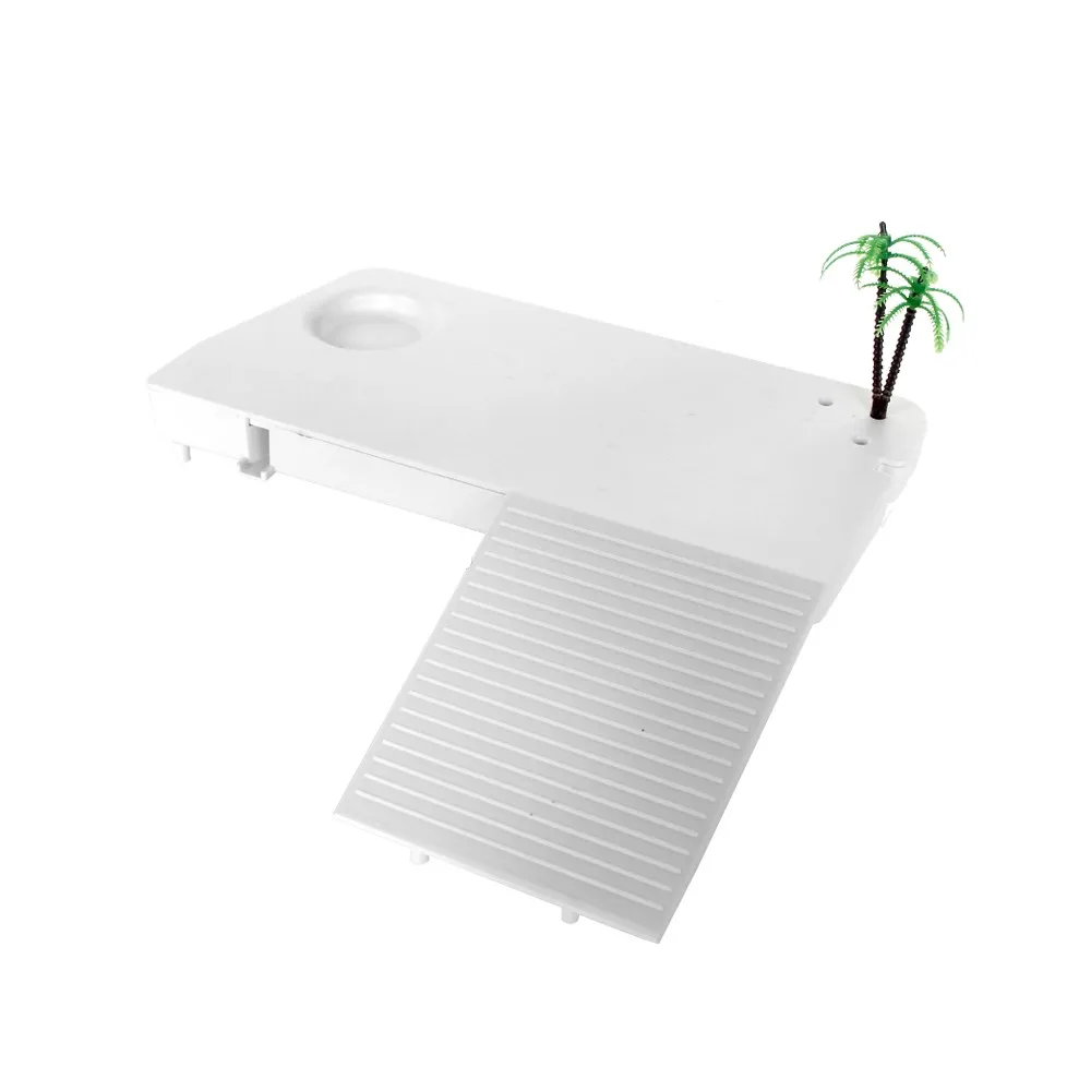 High Quality White Plastic Basking Filtering Platform With Water Pump for Turtle Tank