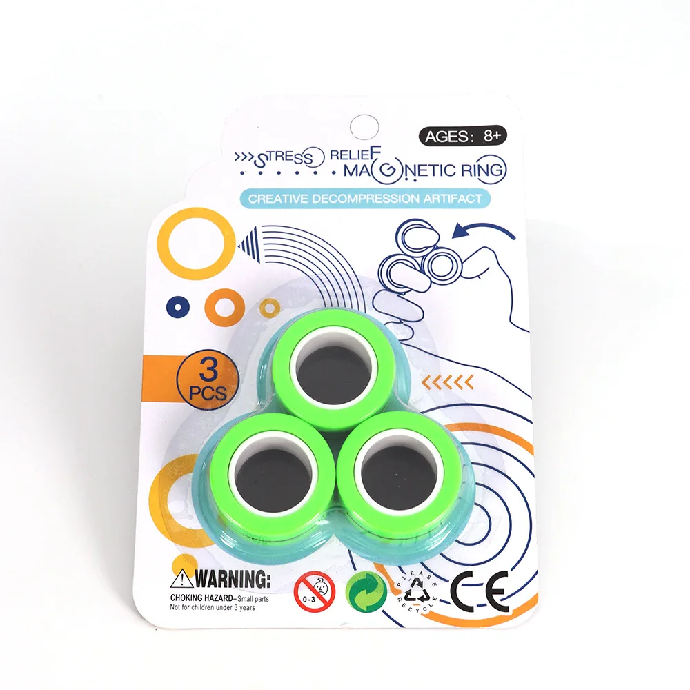 
 Fidget toys with magnetic finger rings and colored finger rings are great for training and relieving autism anxiety  
