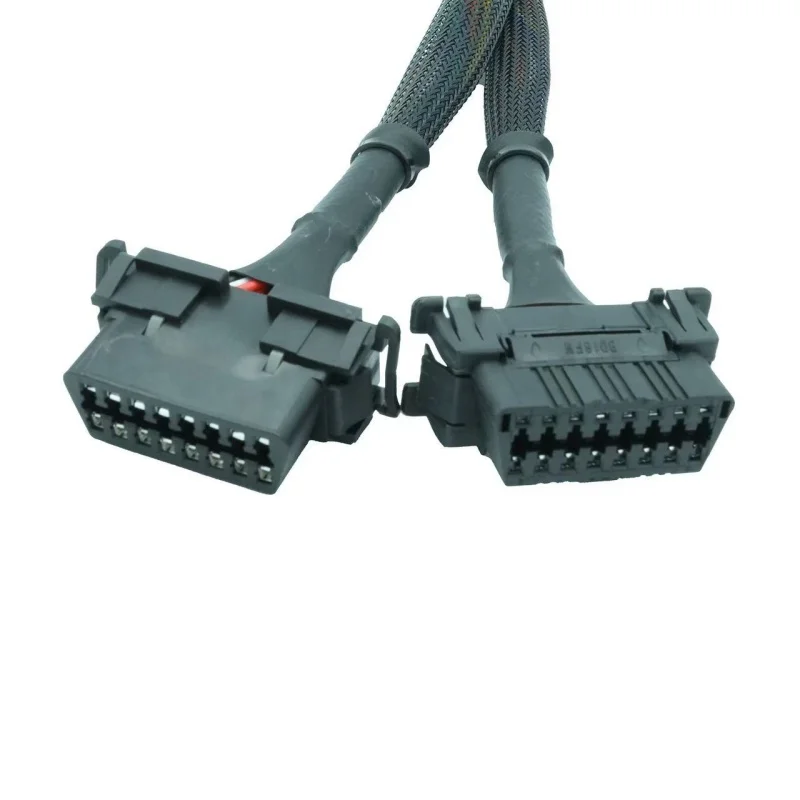 300mm OBD2 Plug Extension Cable OBD-II Bluetooth Adapter Splitter, 1x Male to Dual Female Diagnostic Extender Adapter