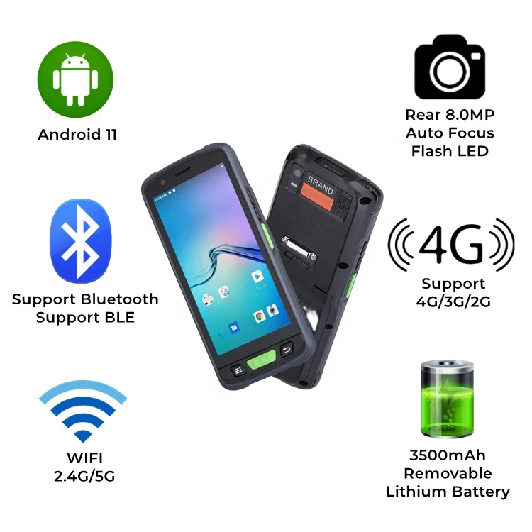 NFC UHF RFID PDA Беспроводной Wi-Fi 4G BT портативный терминал Android Ручной КПК сканер