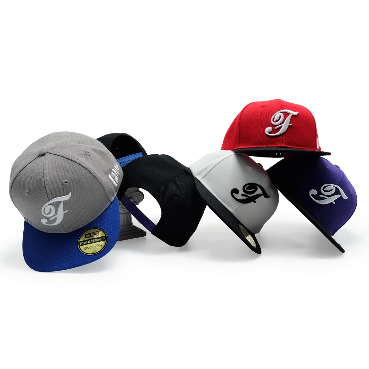 Two Tone Manufacturer Custom Logo Wholesale 6 Panel Plain Embroidered Sports OEM Snapback Cap