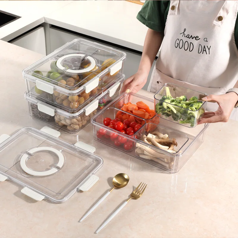 Wholesale Airtight Fruit Food Storage Containers Serving Tray with Lid