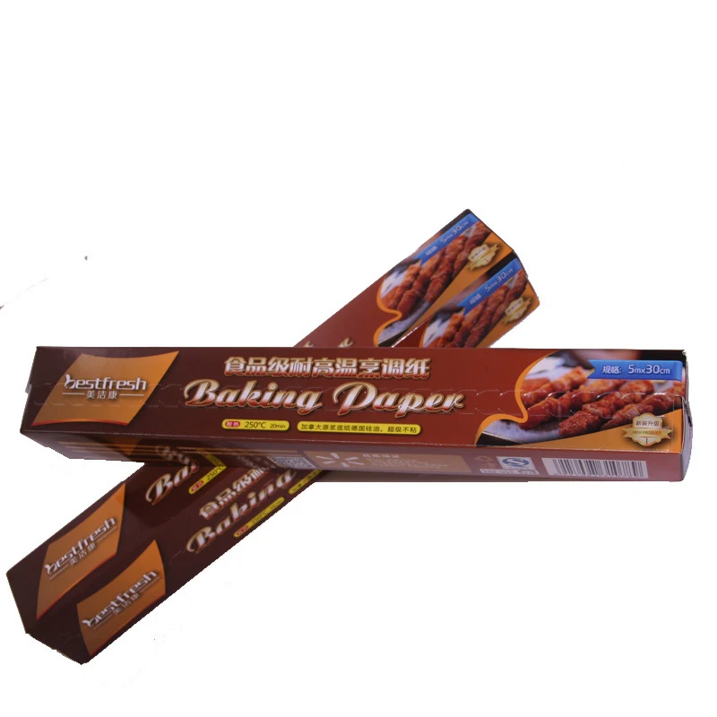 5m Double-sided Reusable Food Grade Unbleached Silicone Oil Waterproof Greaseproof Non-stick Parchment Baking Paper Roll