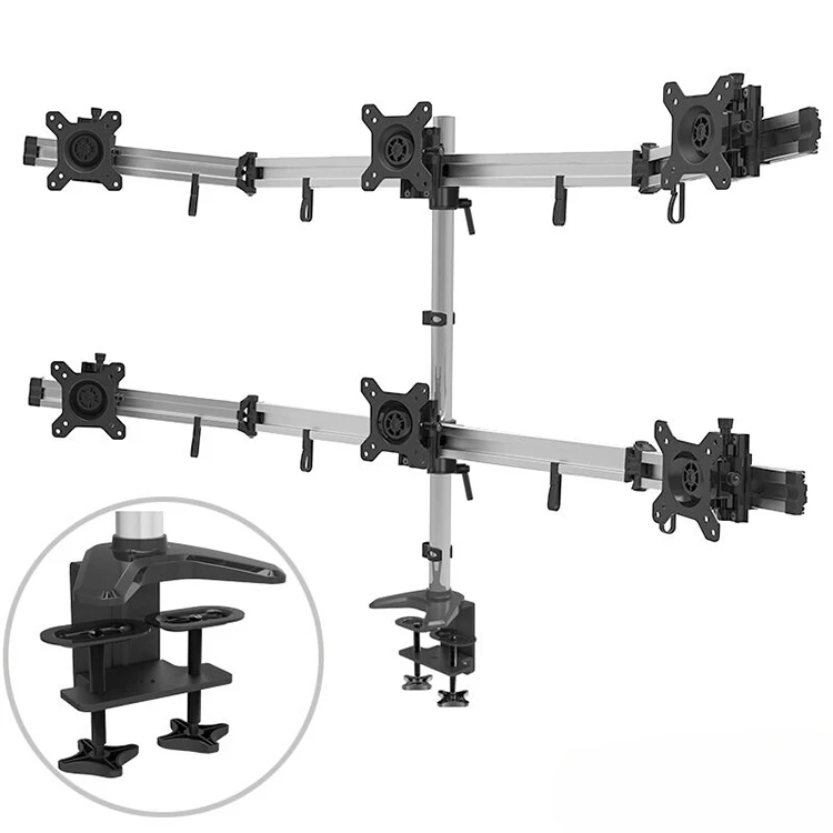 Most popular recyclable universal monitor mounting 6 arm lcd durable monitor mount stand