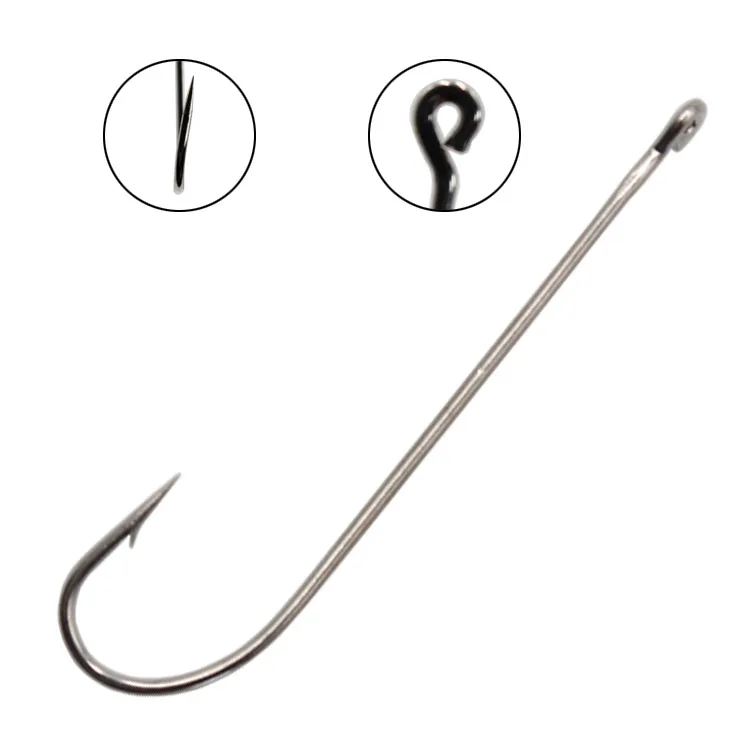 
HS9353 Long Shank Fish hooks High Carbon Steel CARLISLE Barbed Fishing Hooks 