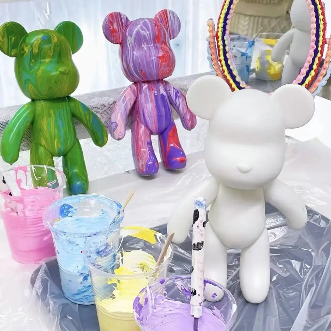 Tiktok Explosive Fluid Violent Bear Diy Handmade Violent Bear Model Decoration Creative Graffiti Violent Bear