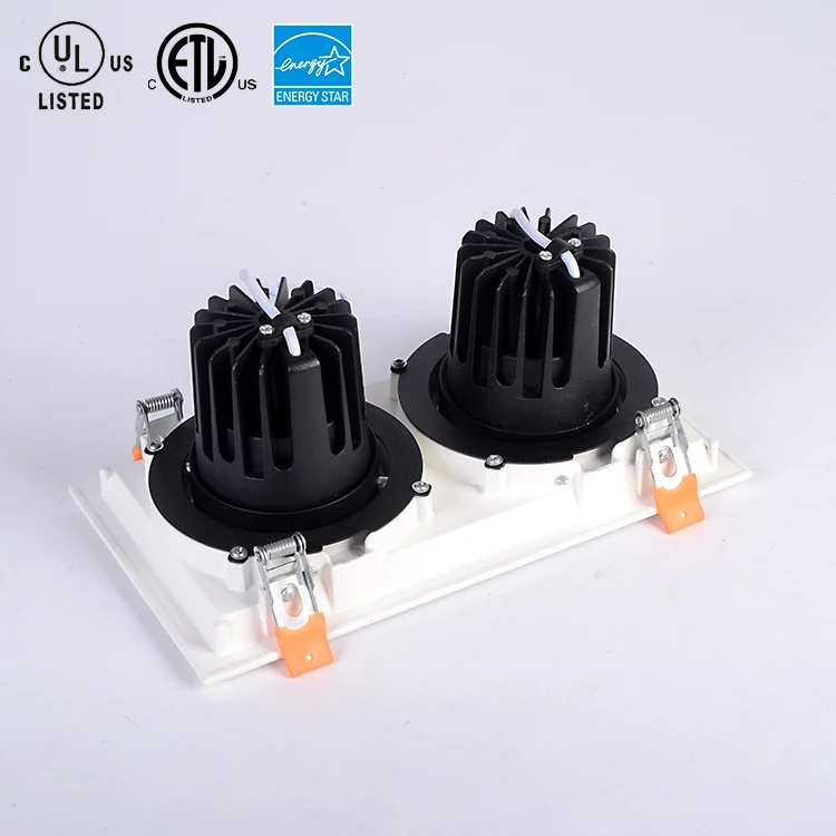 Best Sellers IP44 Double Axis Tiltable Trimless Grille Led Downlight Recessed Dimmable Optional Square Shape  White