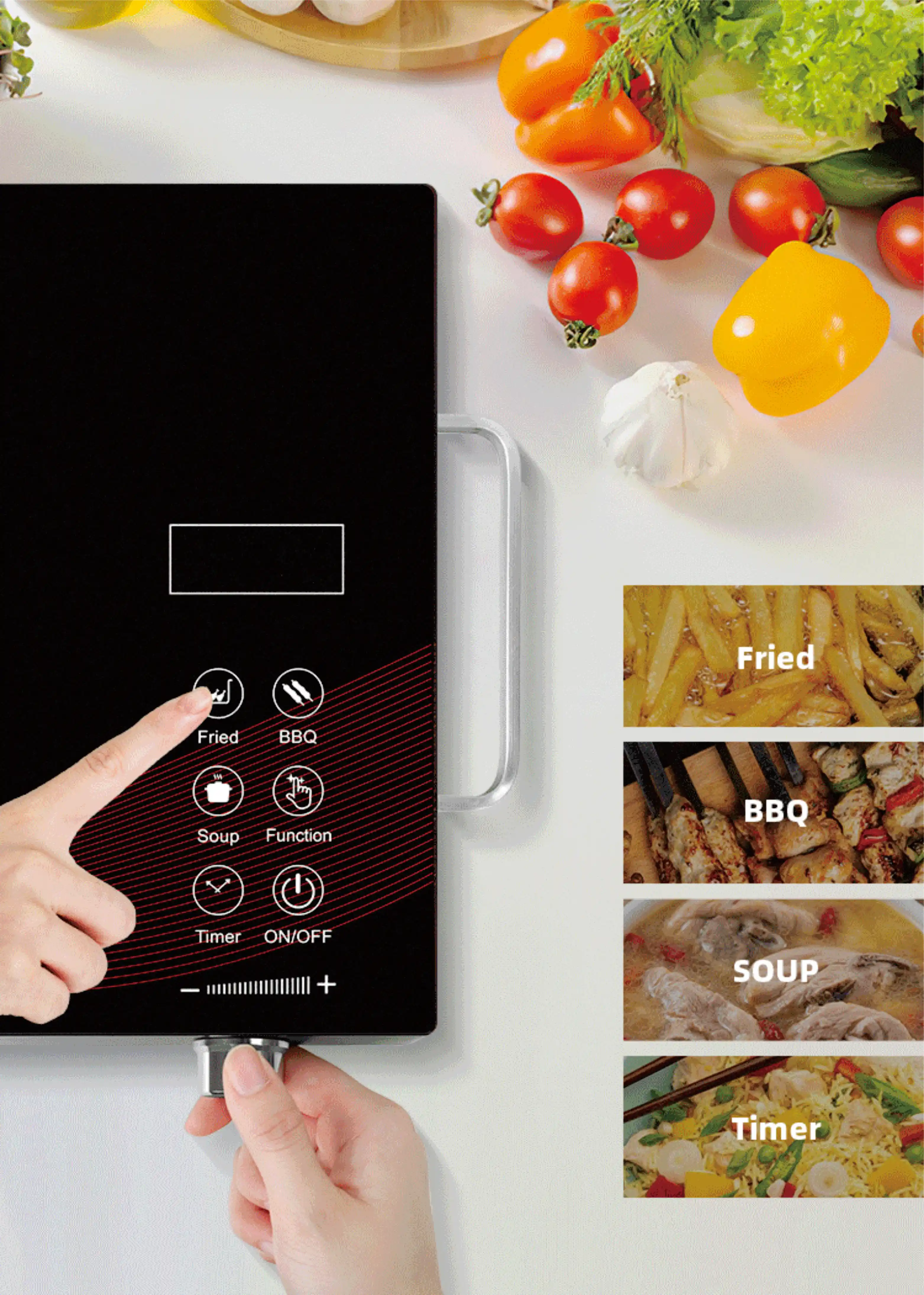 Touch Screen Five Function Magnetic Digital Control Single Infrared Cooktop Induction Cooker