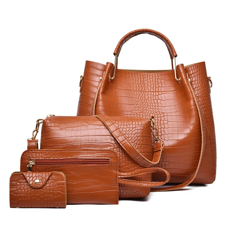 2022 Travel Gear Crocodile Pattern Four-Piece Set Mother and Child  bags women handbags ladies shoulder bag