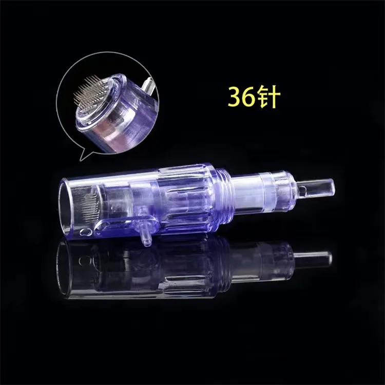 Crystal Blue Microneedle Screw Cartridge Replacement Pen Micro Needle 12 Pin/36 Pin /42 Pin/nano Tattoo Needles for Derma 3mm