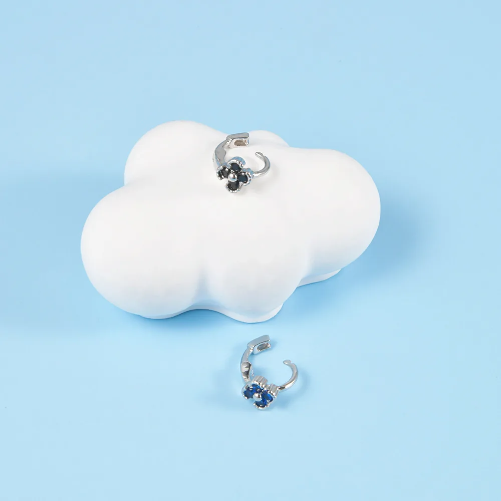 YICAI New Stainless Steel White CZ Skull Flower Diamond Huggie Hoop Earrings For Women Butterfly Zircon CZ Cartilage Piercing