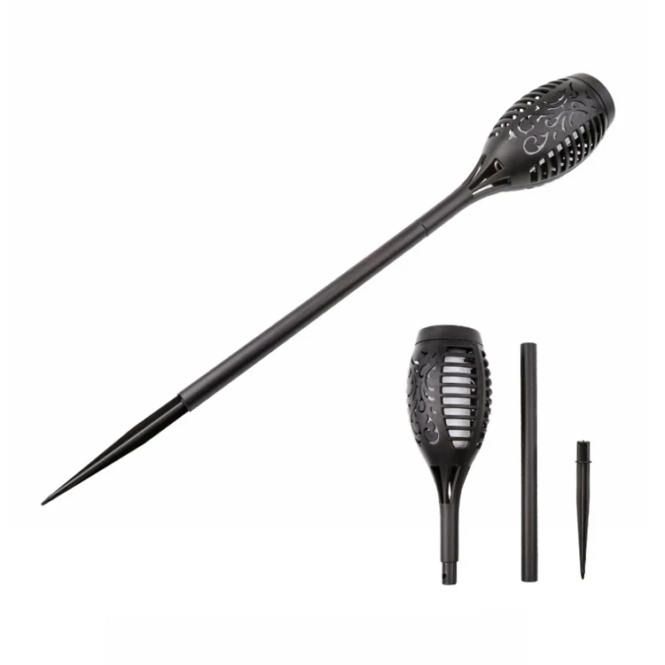 
New Arrival Good Quality Black solar flame light torch light Sticker Garden Light plastic 