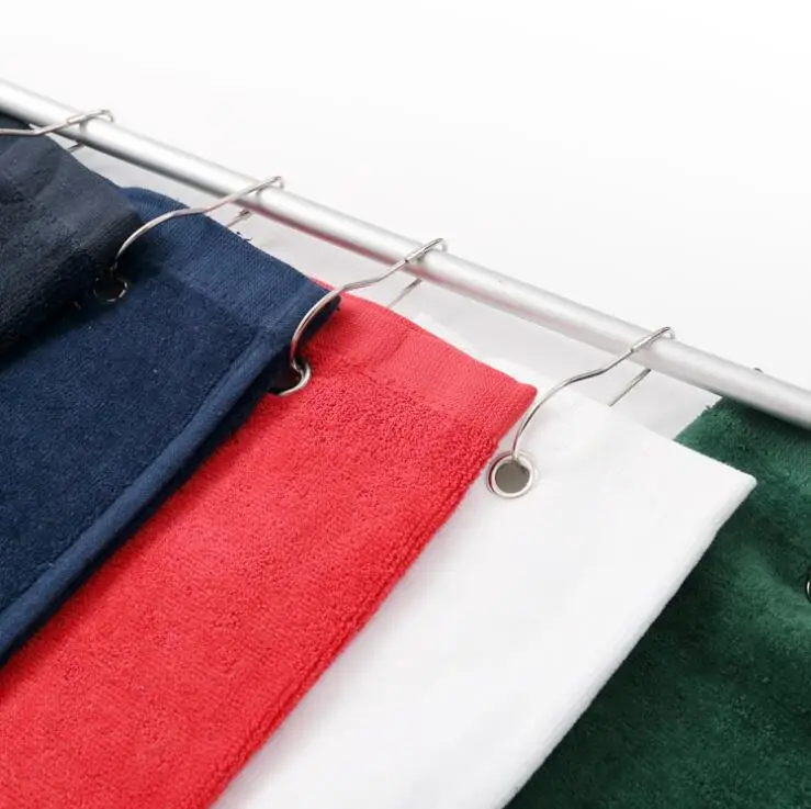 
Custom Design Logo Embroidered Cotton Golf Towel With Velour Finish Surface 