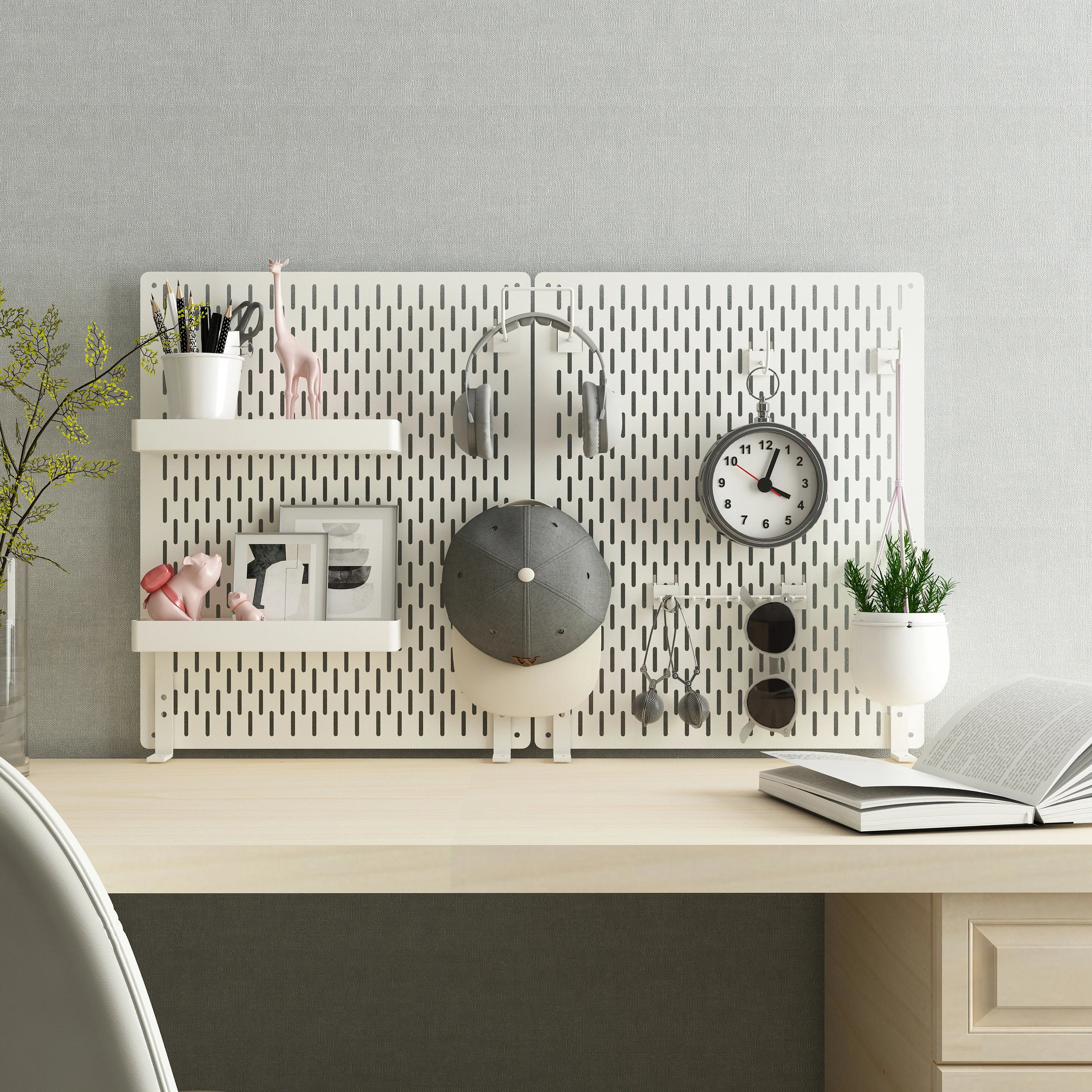 DIY Pegboard подвесная полка крючки для хранения без штамповки ремесла Организация кухонное отверстие тарелка компьютерной комнаты