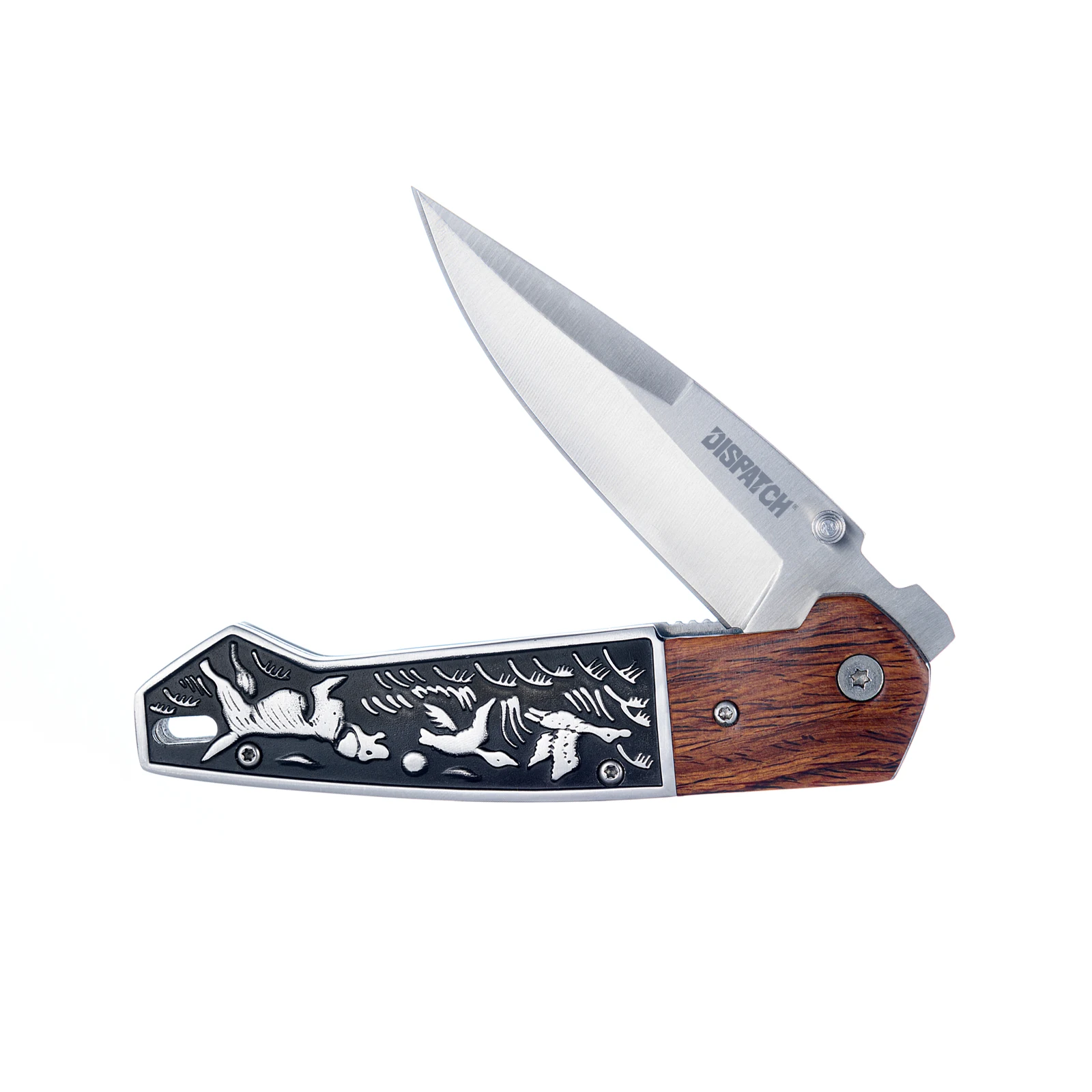 Dispatch Folding Knife High Hardness Pocket Knife Camping Hunting Knife EDC with Unique and Vivid Carved Pattern for Outdoor