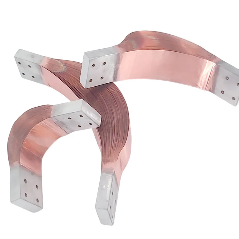 OEM Braided Laminated 1000A Flat Soft Copper Busbar Flexible Battery Connection with Welding Processing Service