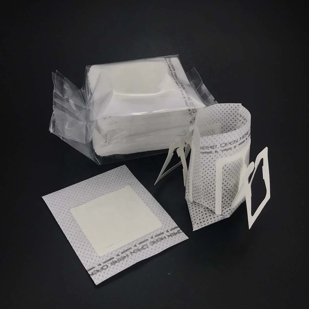 90*74mm factory price stock available japanese material food grade hanging ear drip coffee non woven filter bags