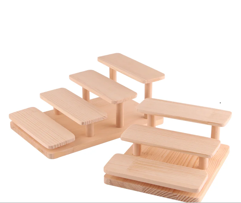 
Wholesale Pine Multi-Layer Display Rack Solid Wood Glasses Display Stand 